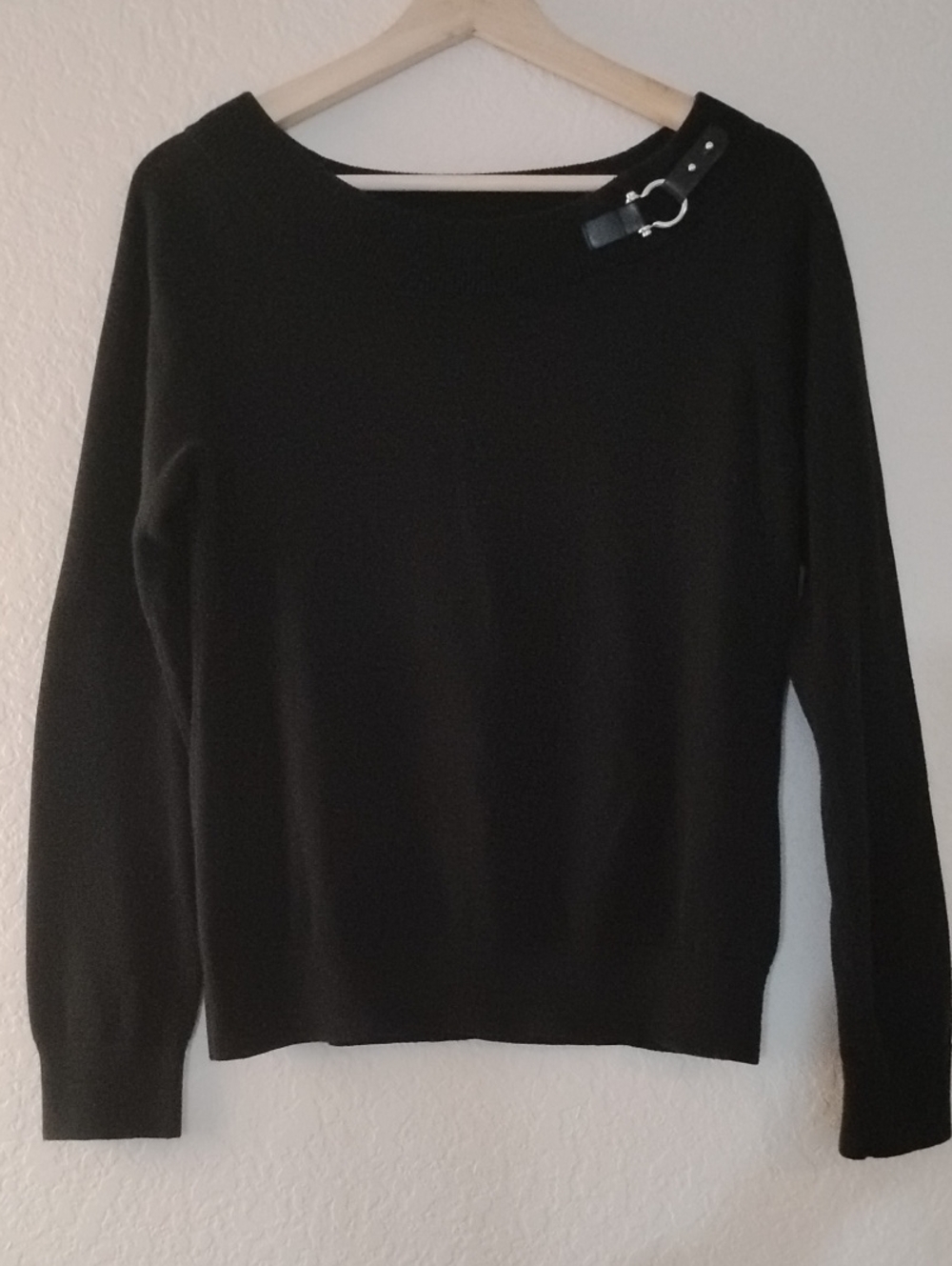Ralph Lauren Boat Neck Classic 100% Cotton Sweater with Buckle Detail